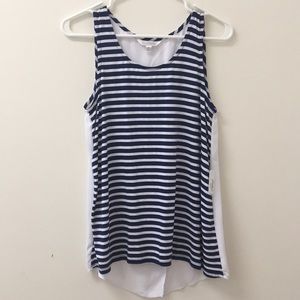Navy & White Striped Tank